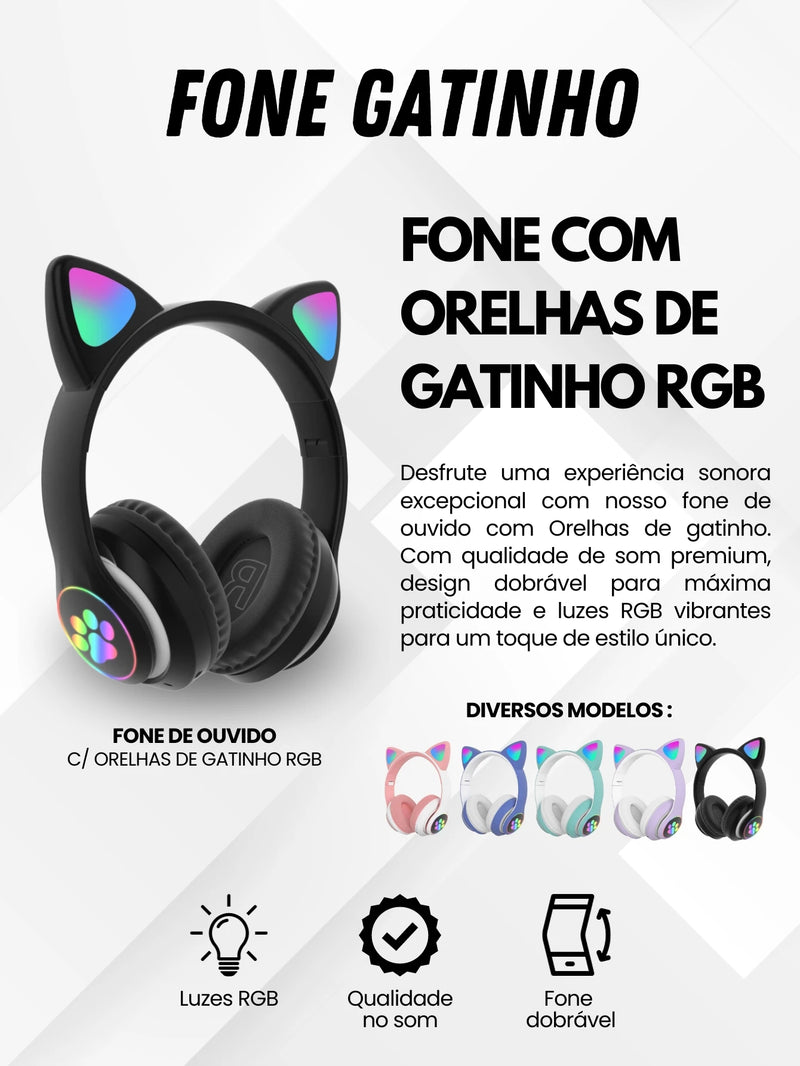 Fone de Ouvido Gatinho